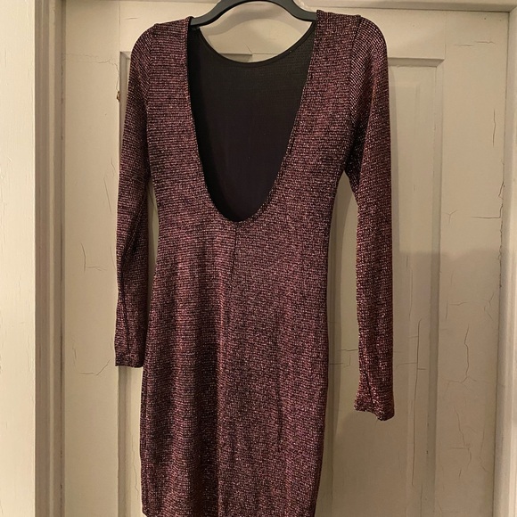 Charlotte Russe Burgundy Long Sleeve Dress - Picture 2 of 3